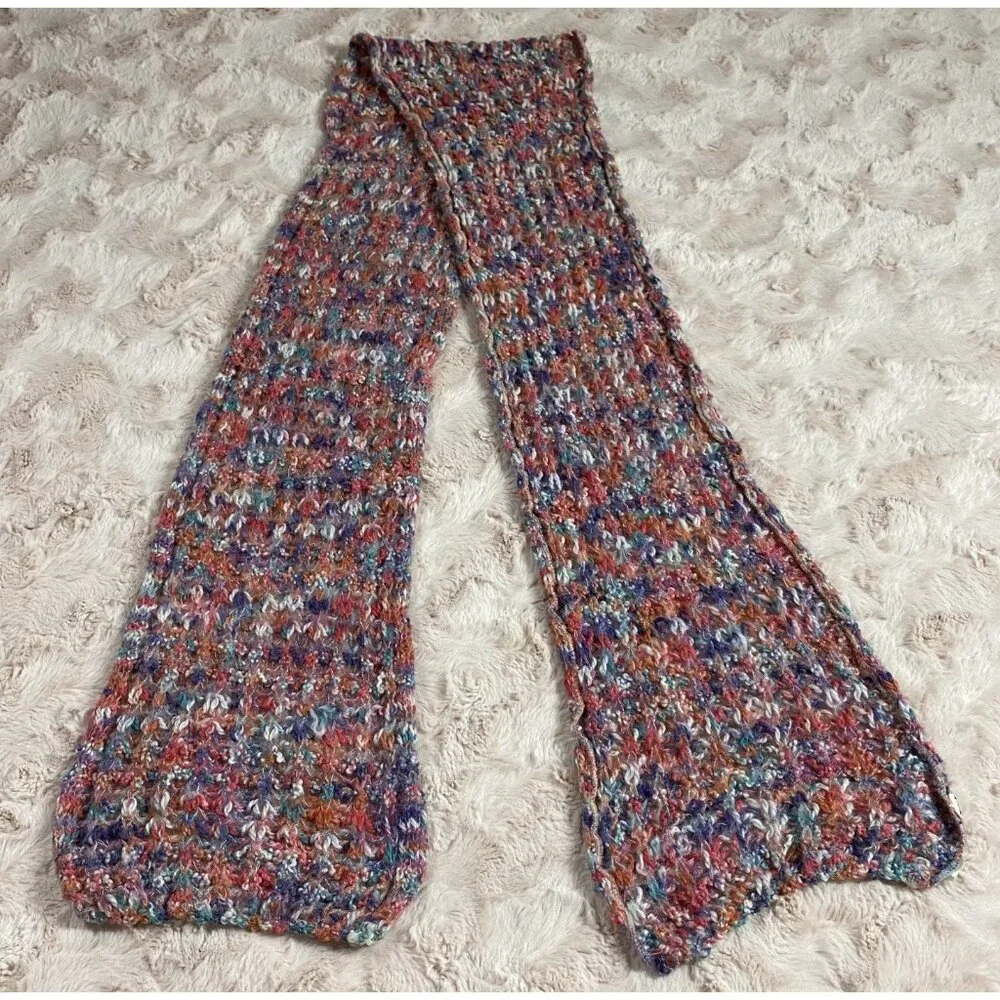 Lord & Taylor Scarf Multicolor Lightweight Wool & Acrylic Made in Italy 72"x8" - Picture 2 of 5